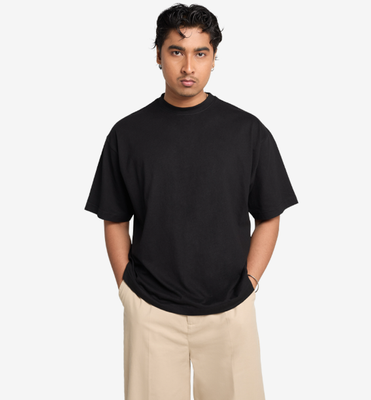 Premium NTRL 220 GSM Drop Shoulder T-shirt (Unisex) - Black_img_2