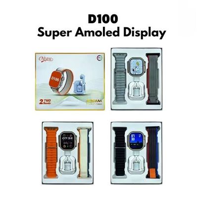Okpu D100 Smartwatch With TWS Earbuds and 2 Strips_img_2
