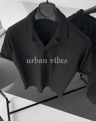 Korean stylish Shirt & Trouser combo set Black Color_img_1