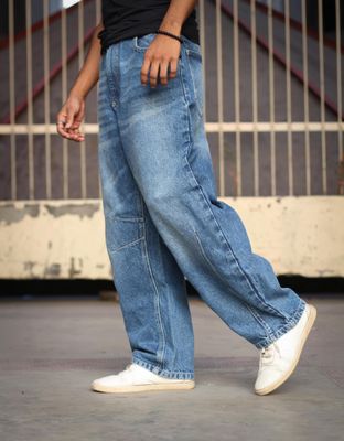 Baggy fitted medium blue denim pant_img_1