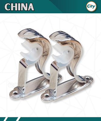 ১ জোড়া সিল্ভার পলিশ করা সিংগেল পর্দার পাইপ হোল্ডার সাইড ক্লাম্প ১ ইঞ্চি পাইপের জন্য_img_1