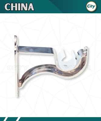 ১ জোড়া সিল্ভার পলিশ করা সিংগেল পর্দার পাইপ হোল্ডার সাইড ক্লাম্প ১ ইঞ্চি পাইপের জন্য_img_3