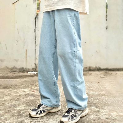 Lite blue baggy fitted denim pant_img_1