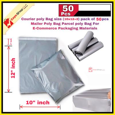 Courier poly Bag size (10x14+2) pack of 50 pcs Mailer Poly Bag Parcel poly Bag For E-Commerce Packaging Materials_img_0