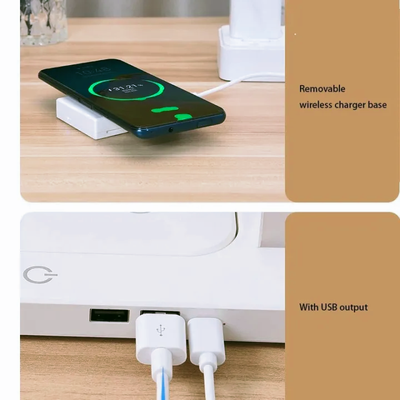 10W Wireless Charging Table Lamps Bedroom Reading Light Bedside Study Eye Protect White Frame Touch Dimming Lighting For iPhone_img_3