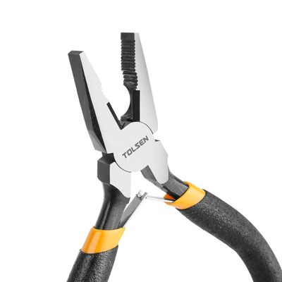 TOLSEN 4.5" Mini Combination Pliers Bi-Dipped Handle Model: 10030_img_2