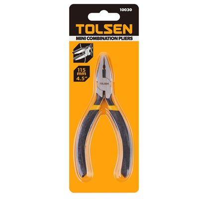 TOLSEN 4.5" Mini Combination Pliers Bi-Dipped Handle Model: 10030_img_4