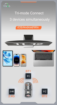 GearUP WM30 Transparent Crystal 2.4G + Bluetooth Magnetic Wireless Mouse- Gray Color_img_1