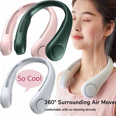 Usb Rechargeable Portable Mini Bladeless Neck Fan Cooler_img_0