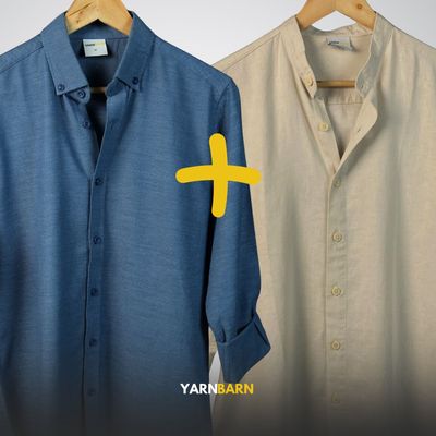 Combo- Ivory Beige + Dusty Blue Shirt_img_0