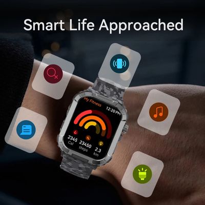 Apex Fit Sport S06 Smartwatch 1.91'' Full Touch Screen BT Call Outdoor Fitness Tracker Smart Watch With IP68 Waterproof_img_4