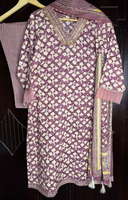 peach colour designer dress 👗_img_4