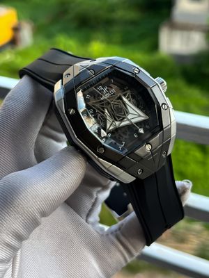 Hublot black bezel silver case_img_0