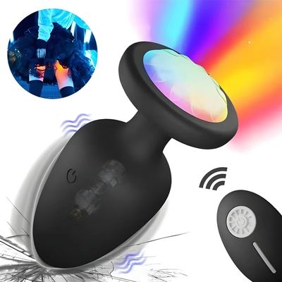 Silicone LED Luminous Anal Vibrator Vibrating Butt Plug Prostate Massager Masturbator Remote Control Adult Sex Toy for Men Women_img_0
