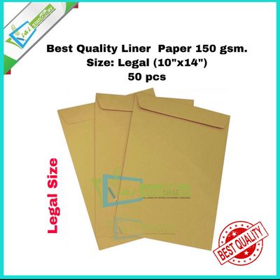 Envelope (Legal 10''x14'' ) and size liner Paper 150 GSM ( 50 pieces Bundle )_img_0