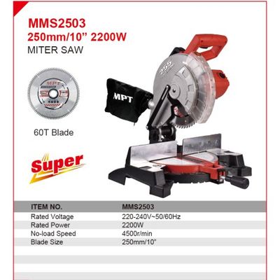 MPT Miter Saw, 2200w, 250 mm (10’’), Model: MMS2503_img_1