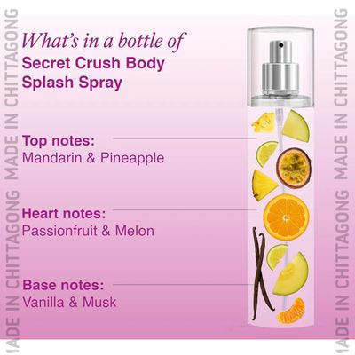 Layer'r Wottagirl Secret Crush Body Splash - 135ml | Fresh & Long-Lasting Fragrance_img_3
