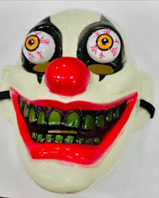 LED New Halloween Mask Scary Red Nosed Clown Mask with Funny Terrifying Gripping Electric Saw Murderer Mask_img_7