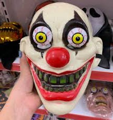 LED New Halloween Mask Scary Red Nosed Clown Mask with Funny Terrifying Gripping Electric Saw Murderer Mask_img_8