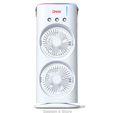 Disnie DRMF-63USB Rechargeable Double Head Portable Mini Air Cooling Mist Fan with Remote_img_0