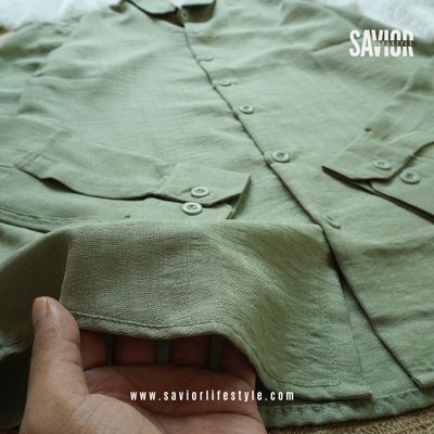 Olive Slub - Old Money Full Sleeve Shirt_img_2