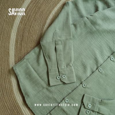 Olive Slub - Old Money Full Sleeve Shirt_img_3