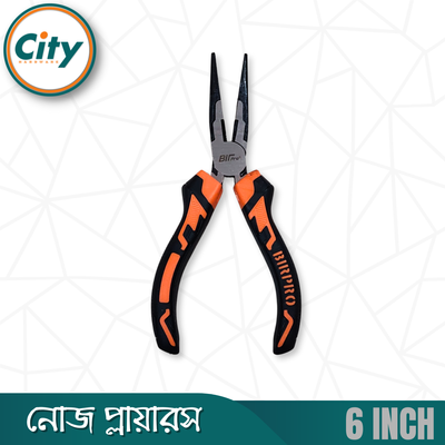 ৬ ইঞ্চি নোজ প্লায়ারস প্রো কুয়ালিটি কালো নিকেল ক্রোমিয়াম স্টিলের পেশাদার মানের হেভি কাটিং প্লাস_img_1