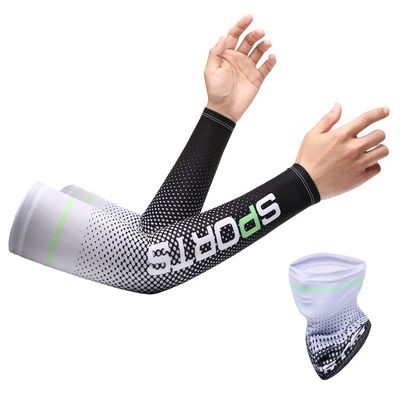 2pcs Men Sun UV Protection Ice Silk Long Sleeve Cover Arm Sleeves Sunscreen Arm Outdoor Cool Sports Cycling Hand Protector_img_0