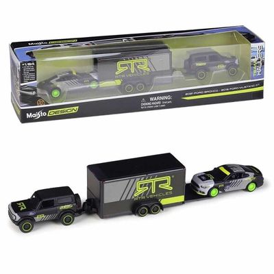 Maisto 1:64 Team Haulers RTR Vehicles livery (2021 Ford Bronco & 2015 Ford Mustang GT)_img_0