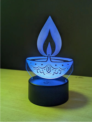 GearUP Acrylic Multicolor Night Lamp (DIYA) – Black_img_1
