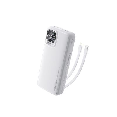 VENTION I15BB-V2 20000mAh 22.5W Power Bank with Built-in USB-C & Lightning Cables – White ._img_0