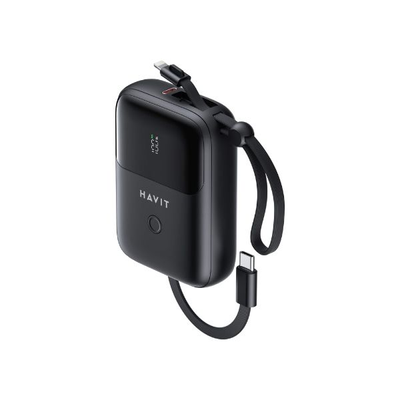 HAVIT PB5215 10000mAh Display Power Bank With Usb-C & Lightning Cable – Black ._img_0