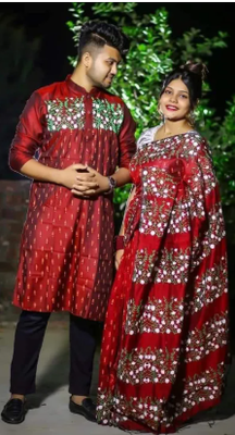 Saree & Panjabi Combo Dress for Couple_img_4