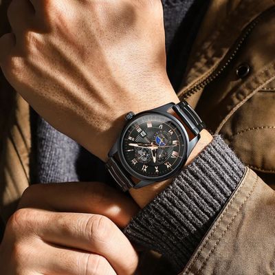 BINBOND B3982 New Style Silver Men Quartz Watch Authentic Stainless Steel Band Water Proof Date Display Dials Decoration Watch_img_1