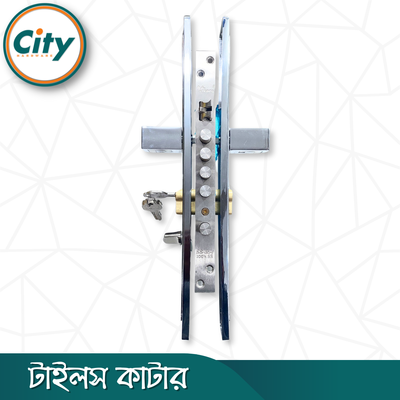 বড় আকারের মডার্ন হ্যান্ডেল লক উচ্চ সুরক্ষার অতিরিক্ত নব সহ প্রধান দরজার জন্য সিলভার রঙের দরজার লক Door Lock_img_4