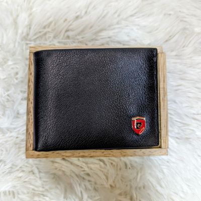 With Wooden Box | Orginal Fireproof Leather Wallet With Ferrari Logo_img_4