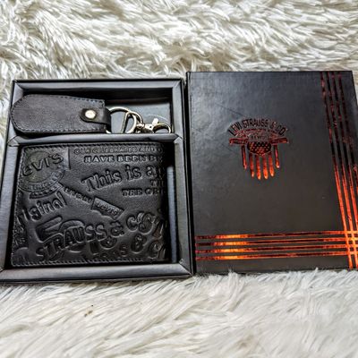 With Key Ring LEVI'S BRAND New Wallet | Fireproof Original Leather