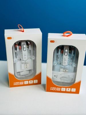 GearUP WM30 Transparent Crystal 2.4G + Bluetooth Magnetic Wireless Mouse- White Color_img_2