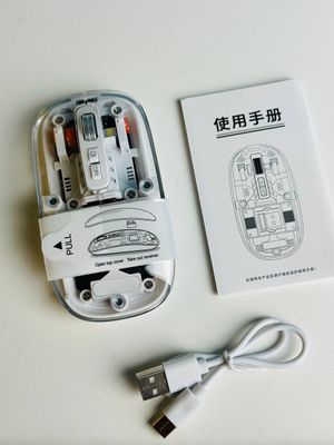 GearUP WM30 Transparent Crystal 2.4G + Bluetooth Magnetic Wireless Mouse- White Color_img_1