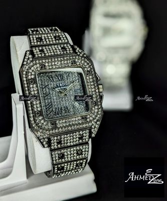 Trendy Square Hip Hop Iced Watch_img_0