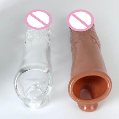Realistic Penis Condom Cock 18CM Enlarger Male Delay Ejaculation Sex Toys for Men Soft TPE Penis Sleeve Extender Sex Shop_img_4