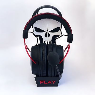 Skull Emblem Headphone Stand – Gaming Desk Holder | InDecorBD_img_1