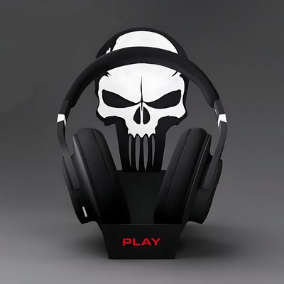 Skull Emblem Headphone Stand – Gaming Desk Holder | InDecorBD_img_2
