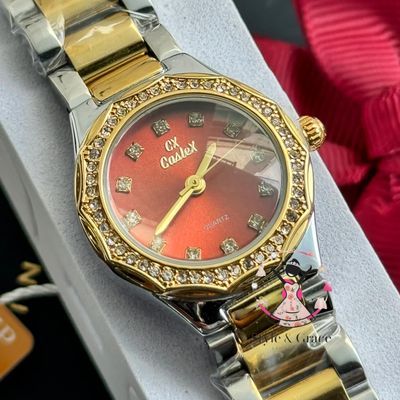Caslex Original Brand || Stone Bezel || Red Wine Dial_img_2