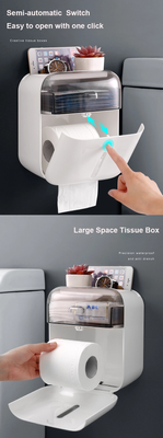 Wall-Mounted Bathroom Tissue Paper Holder with phone shelf Multifunction Tissue Box_img_2