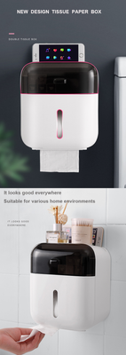 Wall-Mounted Bathroom Tissue Paper Holder with phone shelf Multifunction Tissue Box_img_5