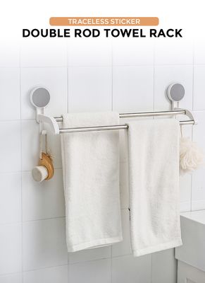 Bathroom Vanities Storage Holders Wall Mounted Storage Racks Bathroom Racks Adhesive Metal Towel Rack_img_6