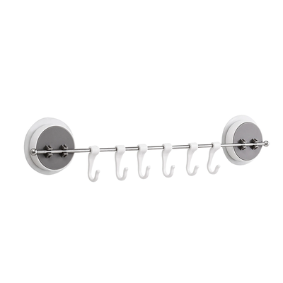 6 Hooks Kitchen Wall Mounted Stainless Steel Cupboard Bathroom Utensil No Drill Hanging Rack Holder J-type Hook_img_0