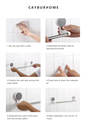 6 Hooks Kitchen Wall Mounted Stainless Steel Cupboard Bathroom Utensil No Drill Hanging Rack Holder J-type Hook_img_6