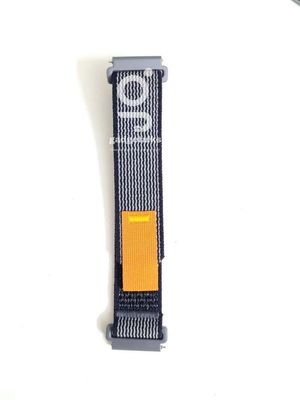 Pin Lock Dual Color Fabric Stap For Smart Watch-22mm -Black+Orange Color_img_1